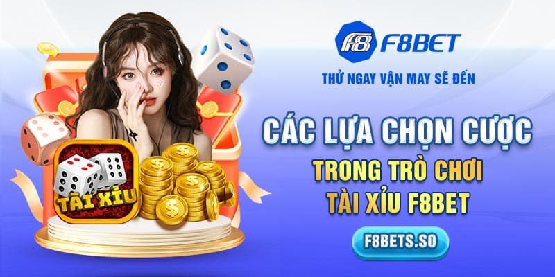 Các lựa chọn cược trong trò chơi tài xỉu F8BET